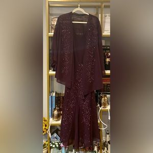 Beaded shift dress with jacket